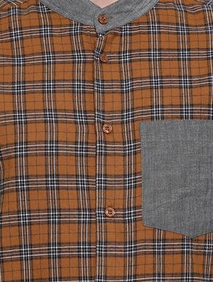brown checkered casual shirt - 16751034 - Standard Image - 5