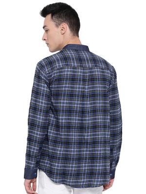 blue checkered casual shirt - 16751035 - Standard Image - 3