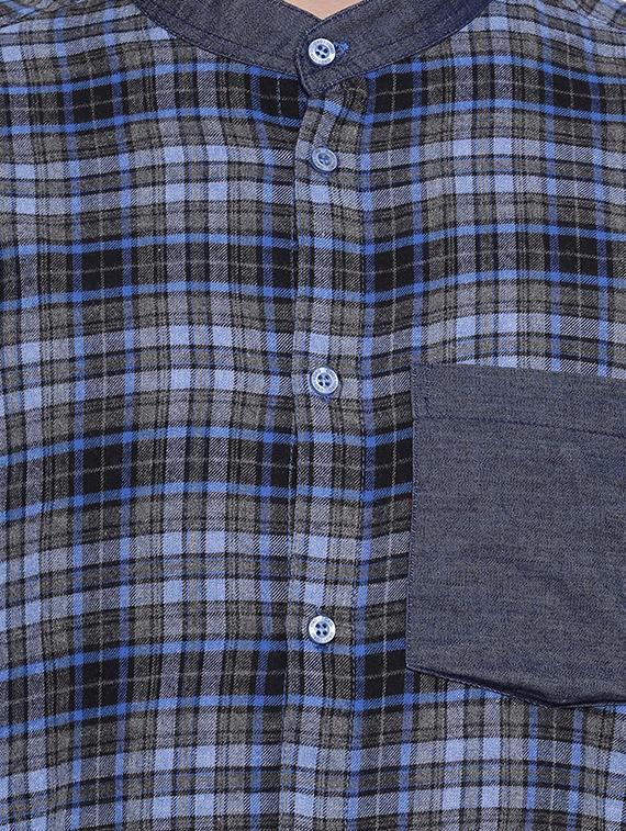 blue checkered casual shirt - 16751035 - Zoom Image - 5