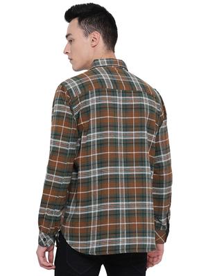brown checkered casual shirt - 16751038 - Standard Image - 3