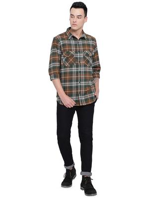 brown checkered casual shirt - 16751038 - Standard Image - 4