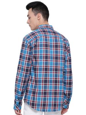 blue checkered casual shirt - 16751040 - Standard Image - 3