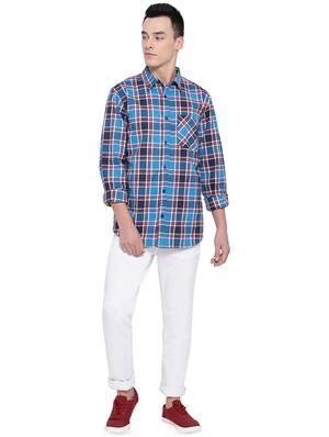 blue checkered casual shirt - 16751040 - Standard Image - 4