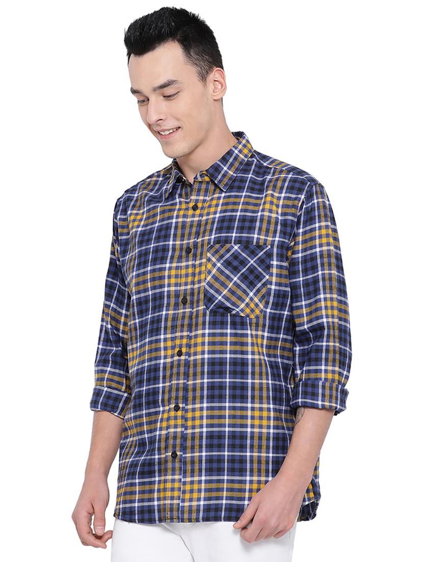 blue checkered casual shirt - 16751041 - Zoom Image - 2