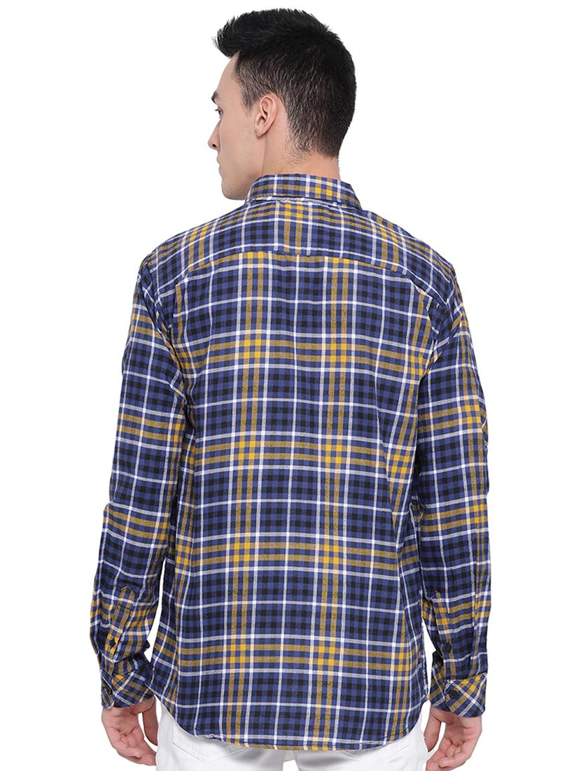 blue checkered casual shirt - 16751041 - Zoom Image - 3