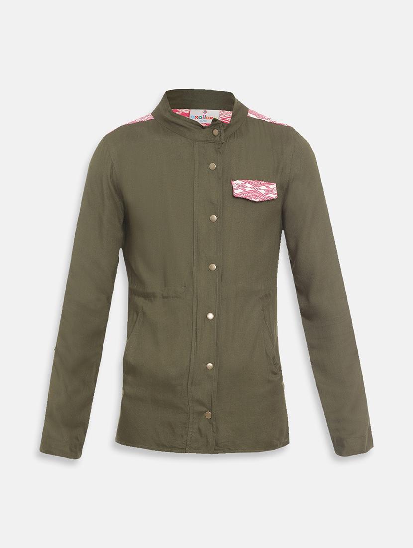 green cotton regular jackets - 16751059 - Zoom Image - 1