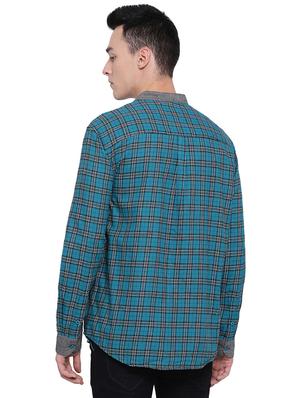 blue checkered casual shirt - 16751090 - Standard Image - 3
