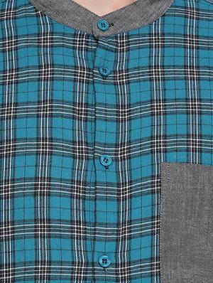 blue checkered casual shirt - 16751090 - Standard Image - 5