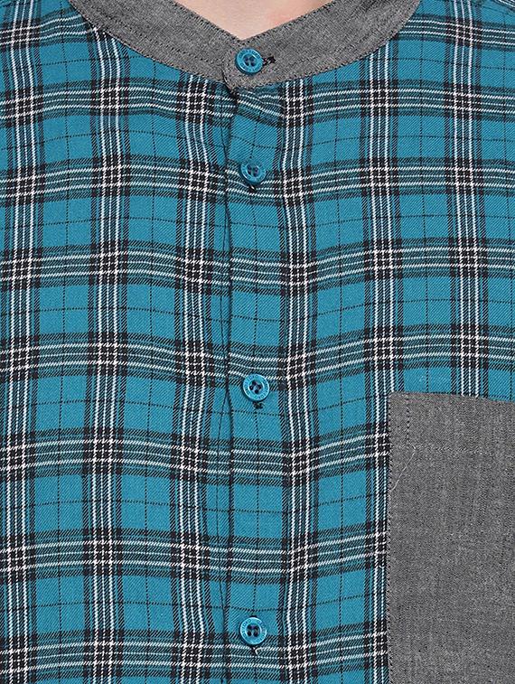 blue checkered casual shirt - 16751090 - Zoom Image - 5