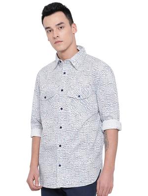 white printed casual shirt - 16751103 - Standard Image - 2