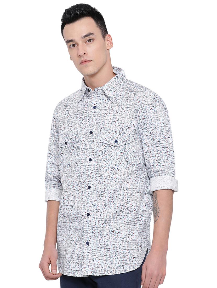 white printed casual shirt - 16751103 - Zoom Image - 2