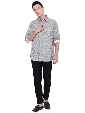 grey printed casual shirt - 16751104 - Standard Image - 4