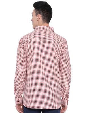red checkered casual shirt - 16751105 - Standard Image - 3