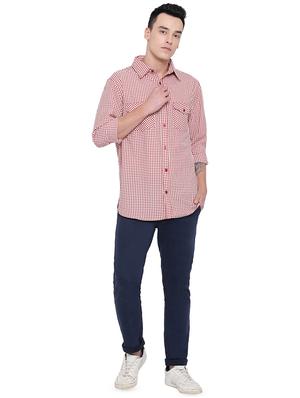 red checkered casual shirt - 16751105 - Standard Image - 4