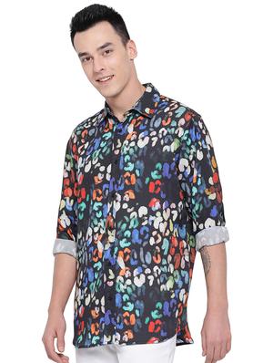 black silk blend printed casual shirt - 16751107 - Standard Image - 2