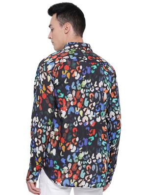 black silk blend printed casual shirt - 16751107 - Standard Image - 3