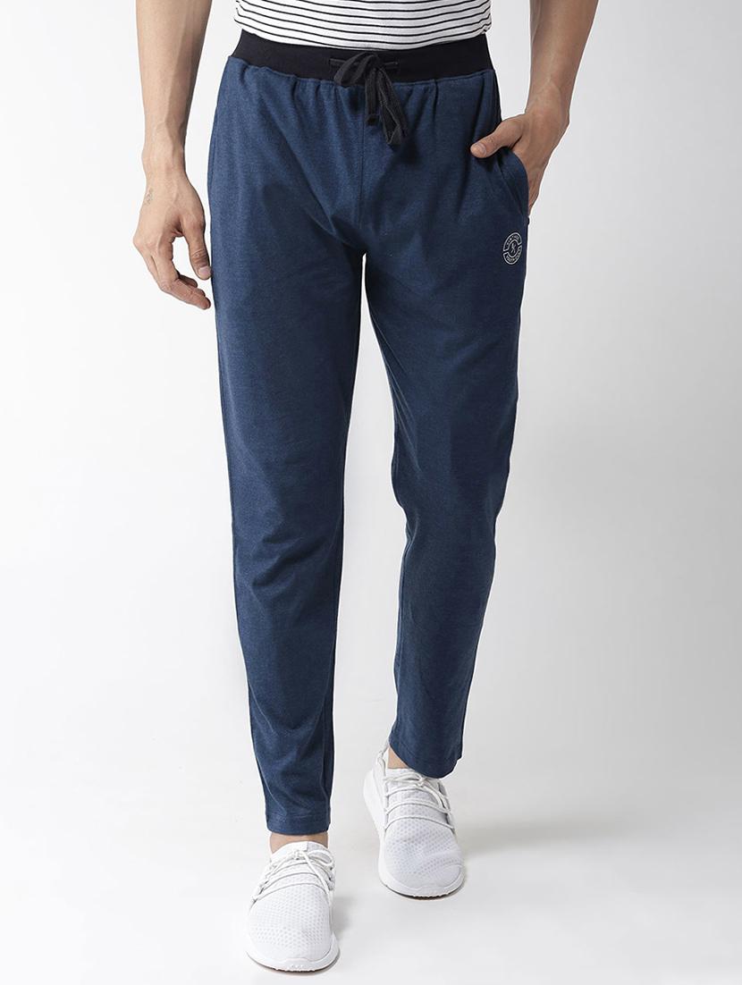 blue solid full length track pant - 16751213 - Zoom Image - 1