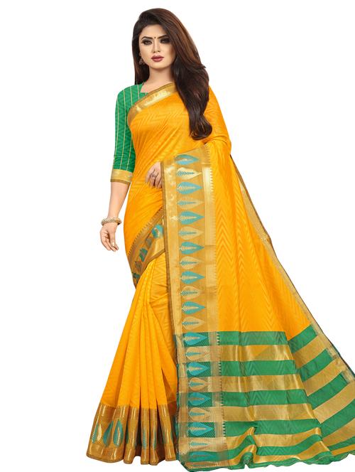 bordered kanjivaram saree with blouse - 16751296 - Standard Image - 1