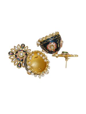 gold brass jhumka earring - 16751298 - Standard Image - 2