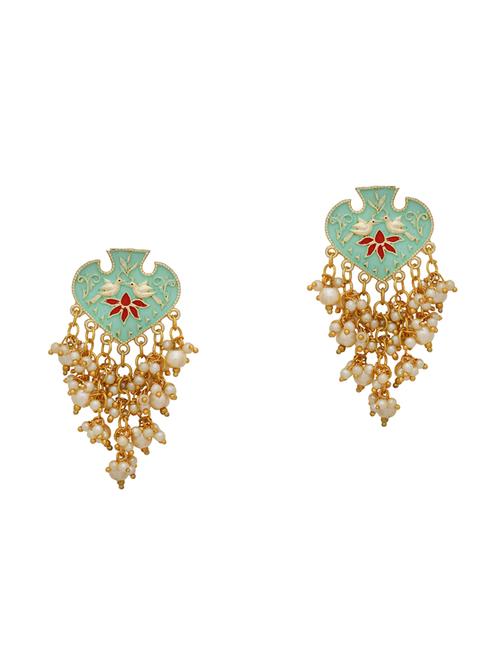 gold brass drop earring - 16751299 - Standard Image - 1
