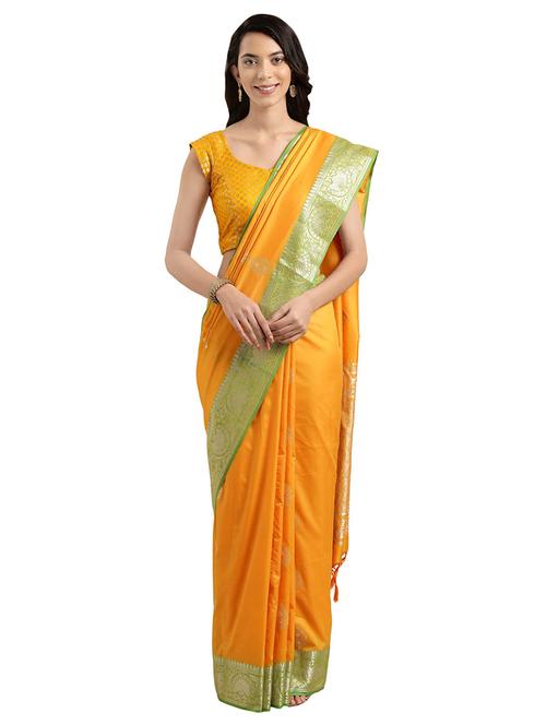 solid kanjivaram saree with blouse - 16751484 - Standard Image - 1
