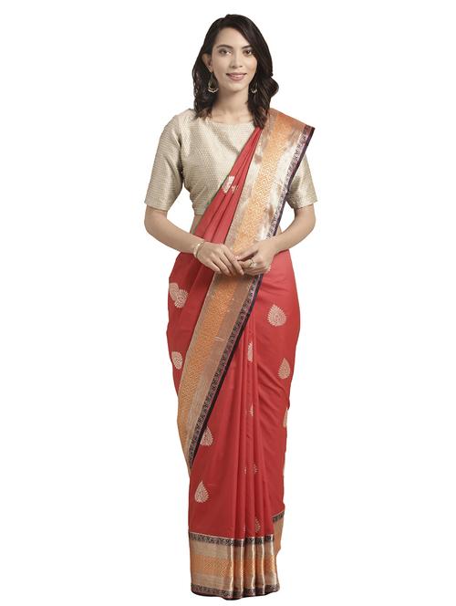 solid kanjivaram saree with blouse - 16751485 - Standard Image - 1