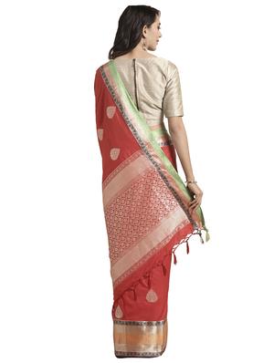 solid kanjivaram saree with blouse - 16751485 - Standard Image - 2