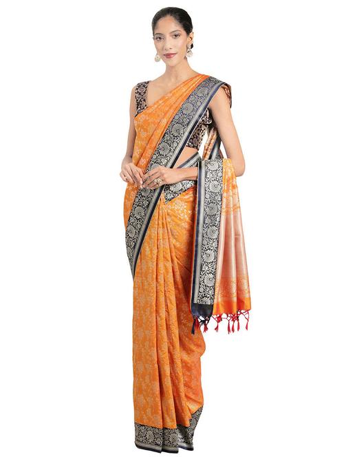 floral kanjivaram saree with blouse - 16751489 - Standard Image - 1