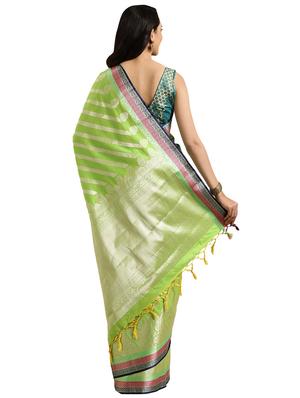 striped kanjivaram saree with blouse - 16751493 - Standard Image - 2