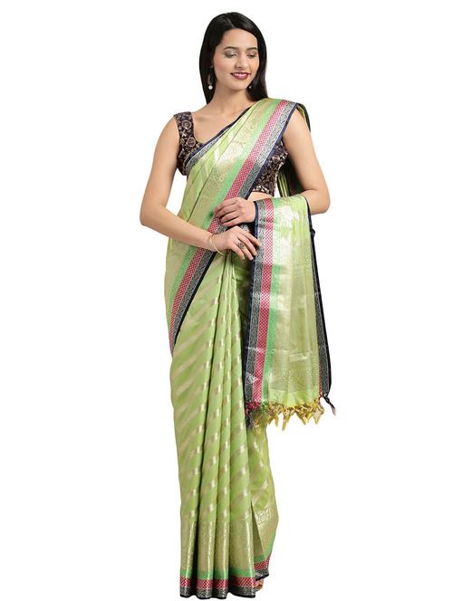 striped kanjivaram saree with blouse - 16751495 - Standard Image - 1