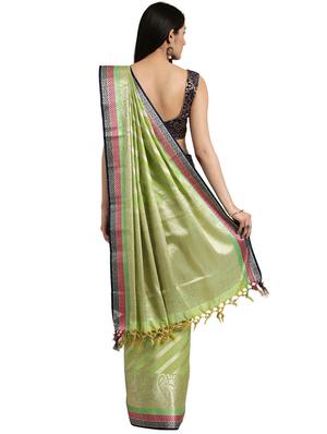striped kanjivaram saree with blouse - 16751495 - Standard Image - 2