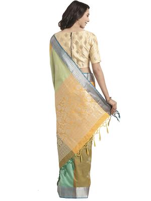 color block kanjivaram saree with blouse - 16751506 - Standard Image - 2