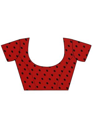 polka dots half & half saree with blouse - 16751568 - Standard Image - 3