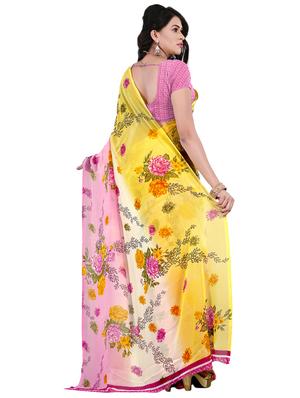 floral printed saree with blouse - 16751571 - Standard Image - 2
