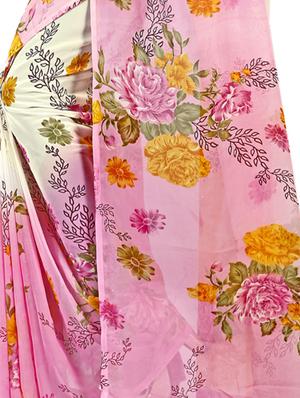 floral printed saree with blouse - 16751571 - Standard Image - 3