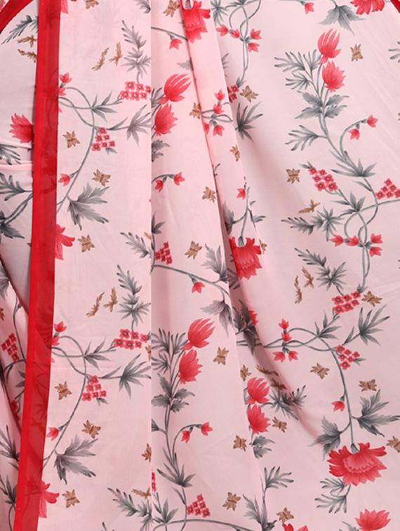 floral printed saree with blouse - 16751599 - Zoom Image - 4