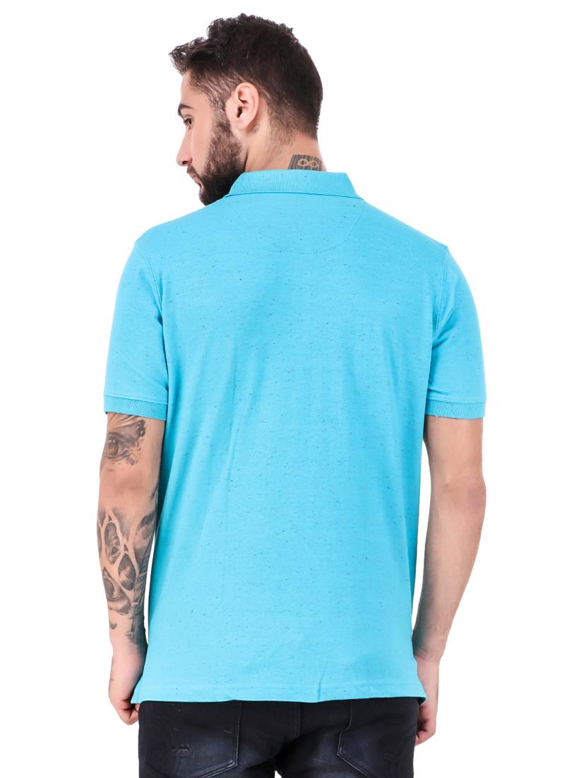 light blue printed polo t-shirt - 16751721 - Zoom Image - 3