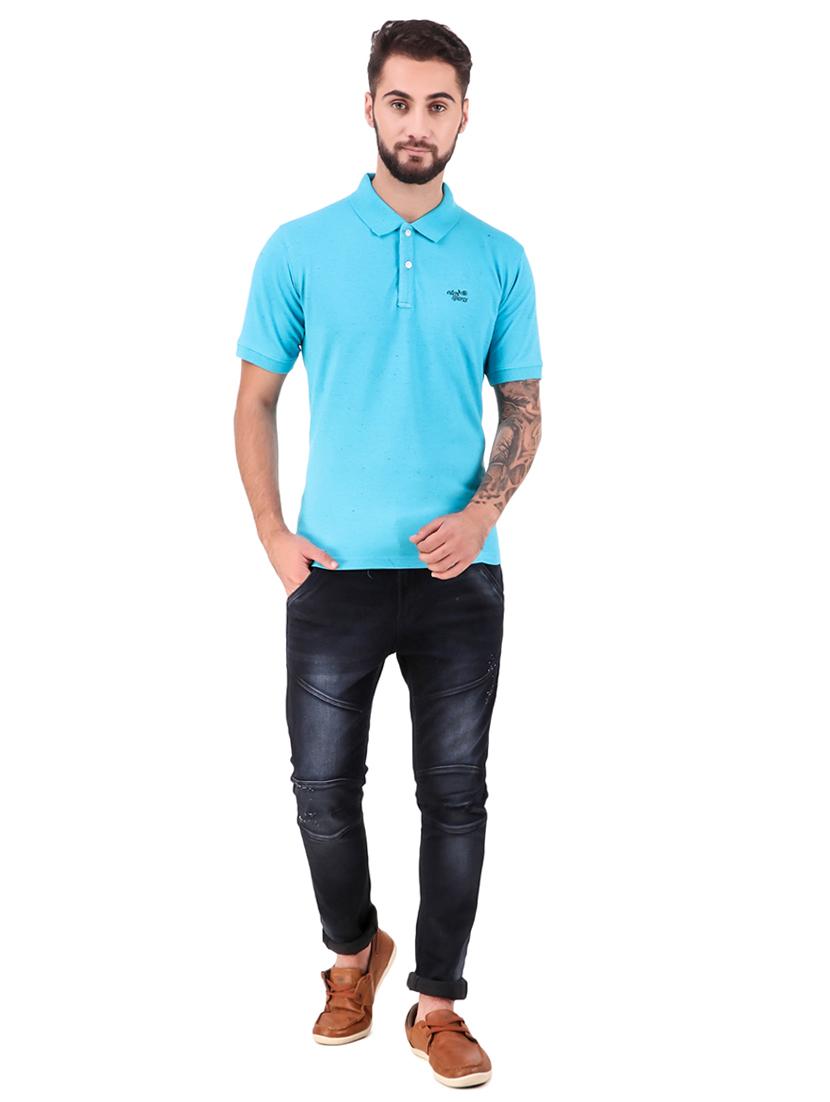 light blue printed polo t-shirt - 16751721 - Zoom Image - 4