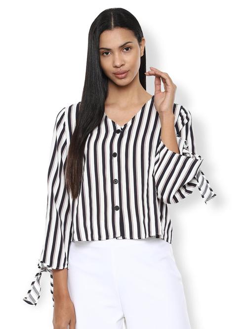 tie up sleeved button up top - 16752853 - Standard Image - 1