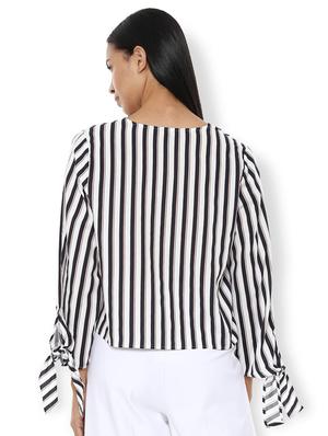 tie up sleeved button up top - 16752853 - Standard Image - 2
