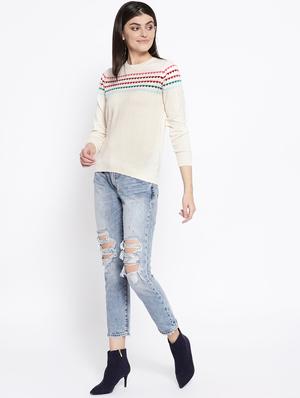 crew neck quirky knitted pullover - 16752966 - Standard Image - 4
