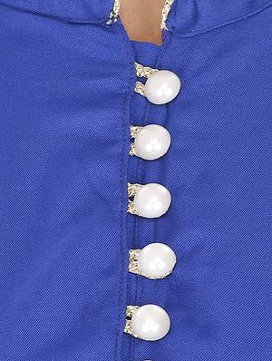 blue solid anarkali kurta - 16753102 - Standard Image - 4