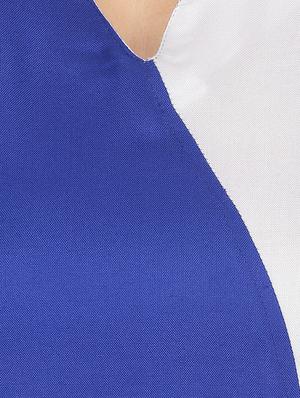 blue color block straight kurta - 16753103 - Standard Image - 4