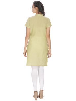 green embroidered straight kurta - 16753107 - Standard Image - 3