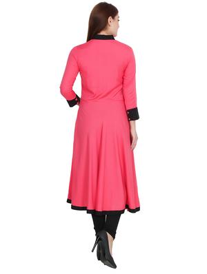 contrast solid flared kurta - 16753111 - Standard Image - 3