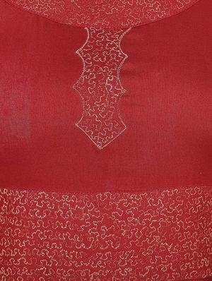 red embroidered asymmetrical flared kurta - 16753194 - Standard Image - 4