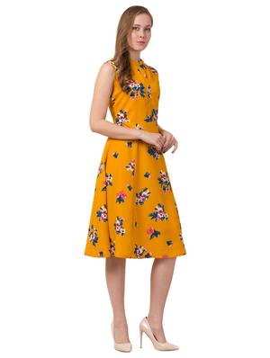 mandarin neck floral a-line dress - 16753348 - Standard Image - 2