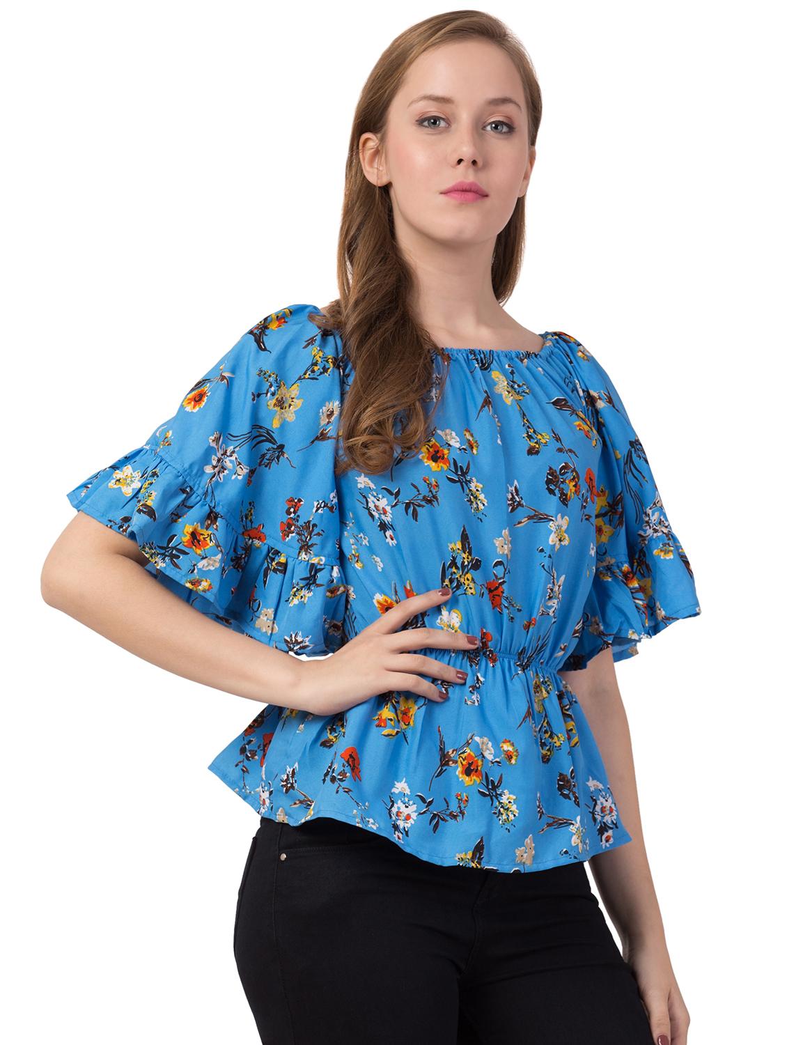 off shoulder floral blouson top - 16753355 - Zoom Image - 2