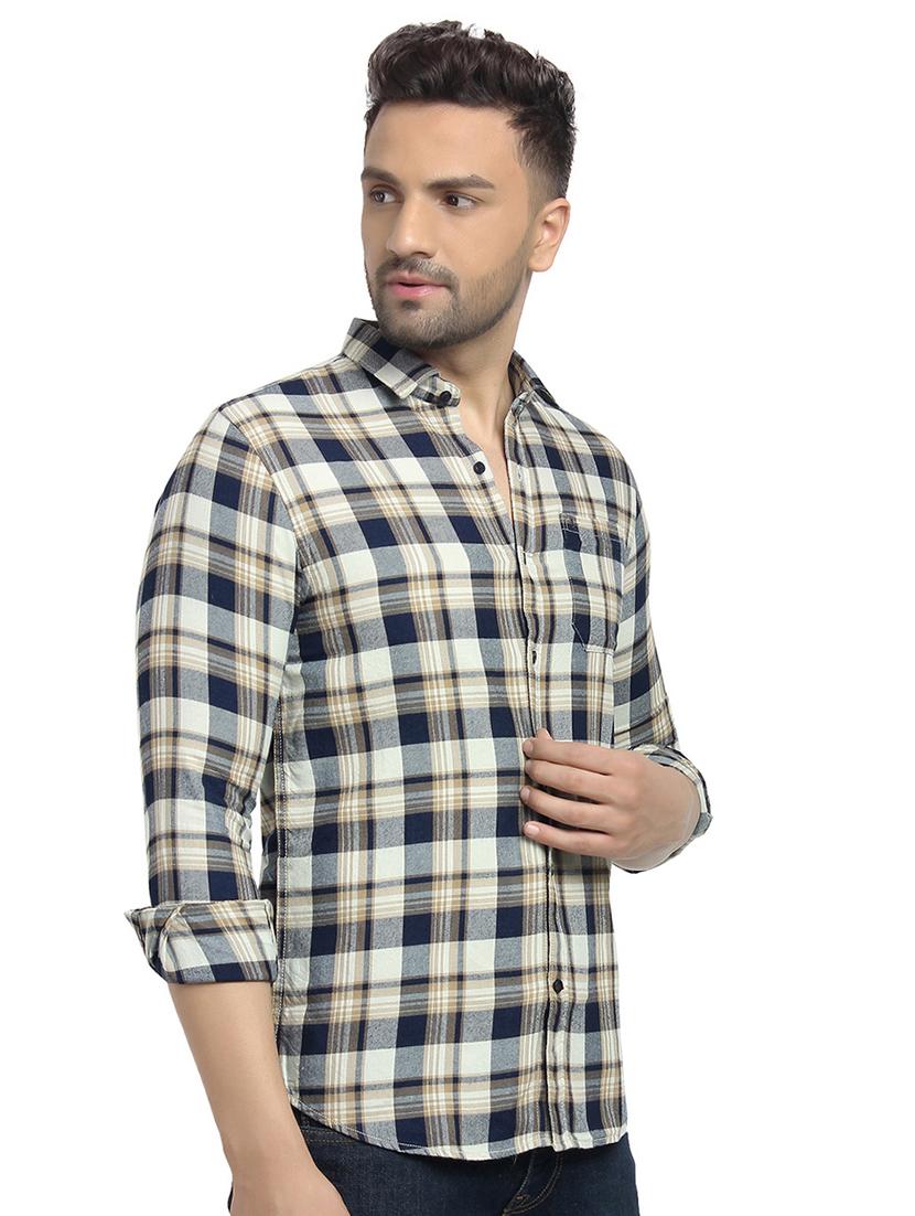 brown checkered casual shirt - 16753430 - Zoom Image - 2