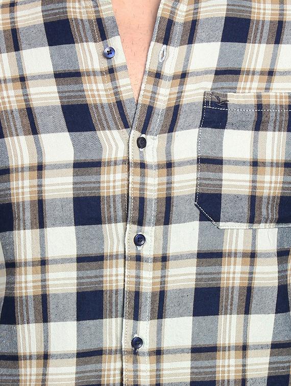 brown checkered casual shirt - 16753430 - Zoom Image - 5